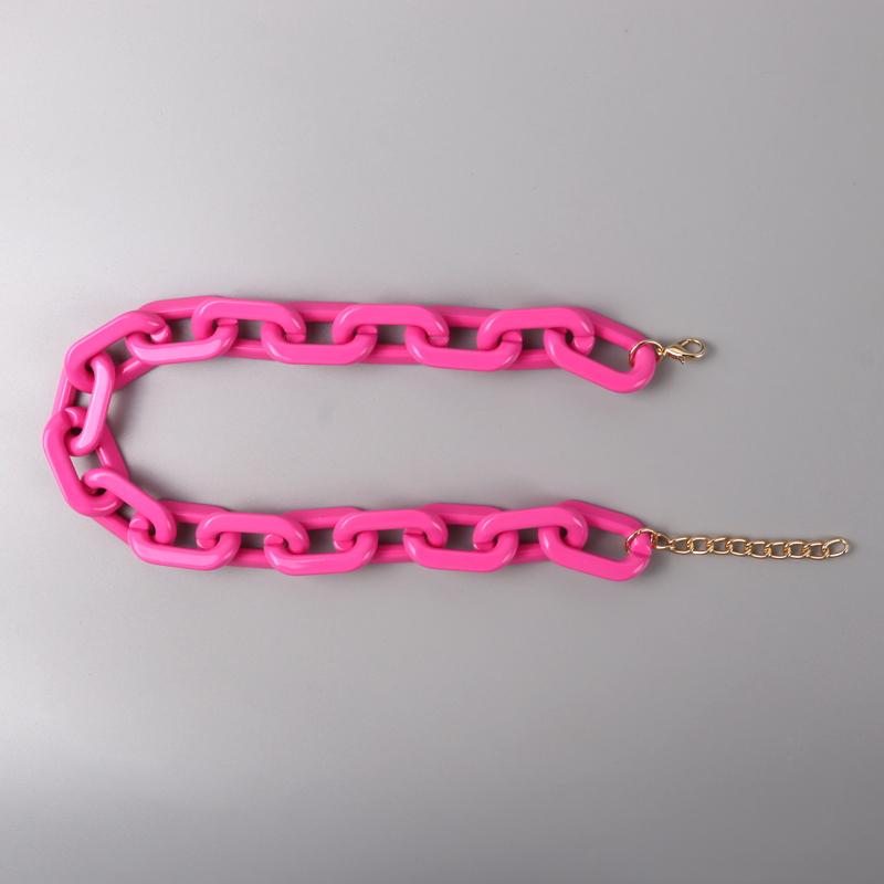 

Punk Neon Color Acrylic Chunky Chain Necklace for Women Hip Hop Big Link Chain Orange Blue Pink Green Necklace Women’s Jewelry неон розовый