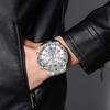 Pánské společenské hodinky Nerezový řemínek Kulatý ciferník Luxusní Pánské Business Křemenné Náramkové Hodinky Módní Šperky Dárek k Narozeninám