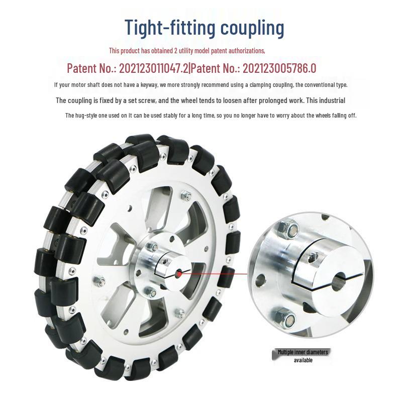 High Load 203mm Omnidirectional Metal Hub Caster Wheel for Smart Cars (40KG Capacity)