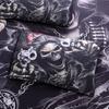 Bedclothes Digital Printing 3D Halloween Bedding set,SKull Bed Bedlinen Black Zipper Bed Cover Sets  King Size Comforter Set OEM