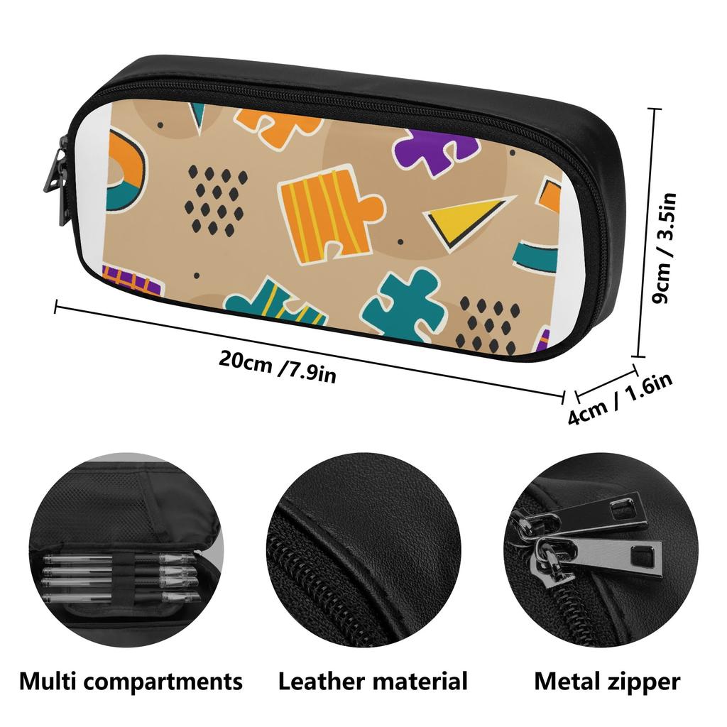 Pen Case Compact Shape 300D Polyester Zip Around Closure with Pen Slots Mesh Pocket and Spacious Main Compartment for Boys Girls