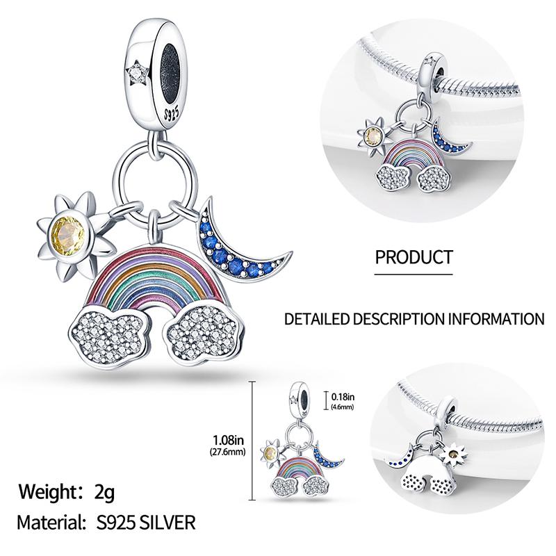 Copper Metal Blue Series Dragonfly Butterfly Bird Pansy Flower Pendant Bead Component Charm Bead Component Compatible With 4MM hole diameter Bracelet