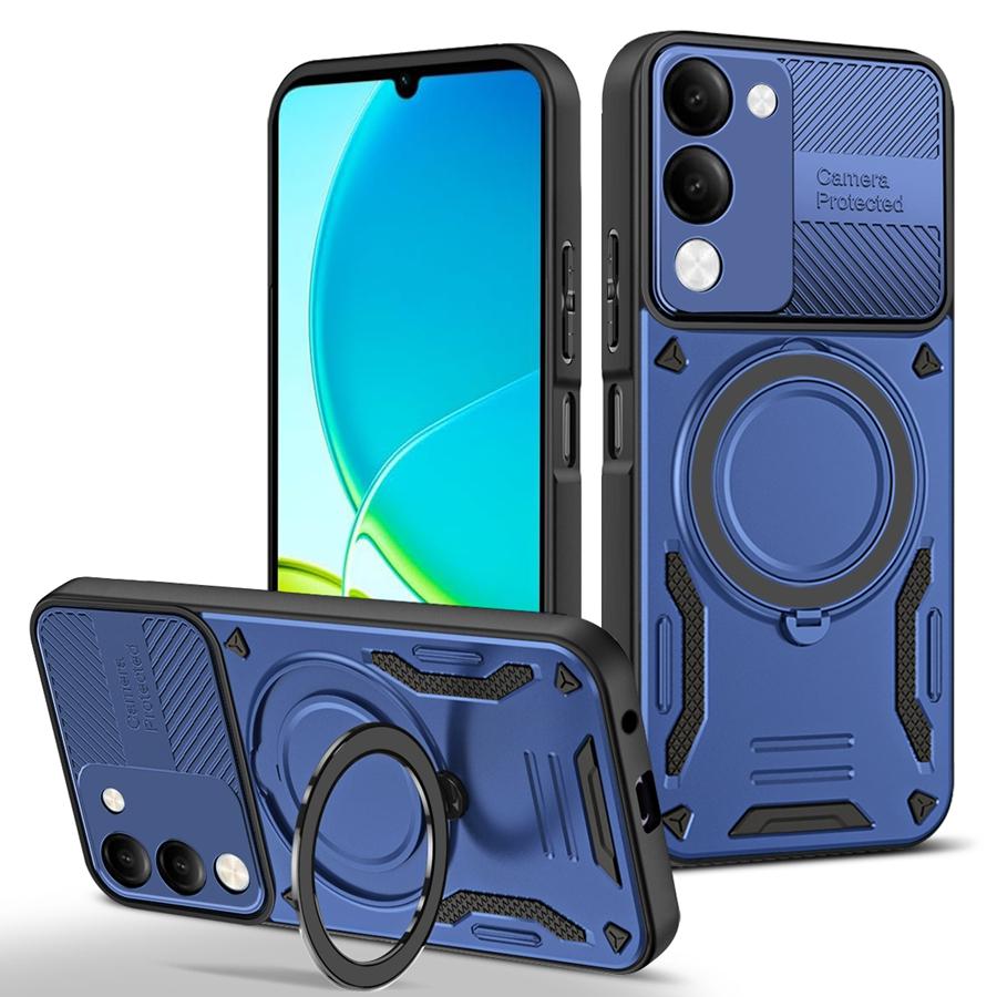 Solid Armor Shockproof Magnetic Case For Vivo Y39 Y29S 5G V50 Lite Y04S Y04 Y29 Car Holder Ring Stent Phone Cover