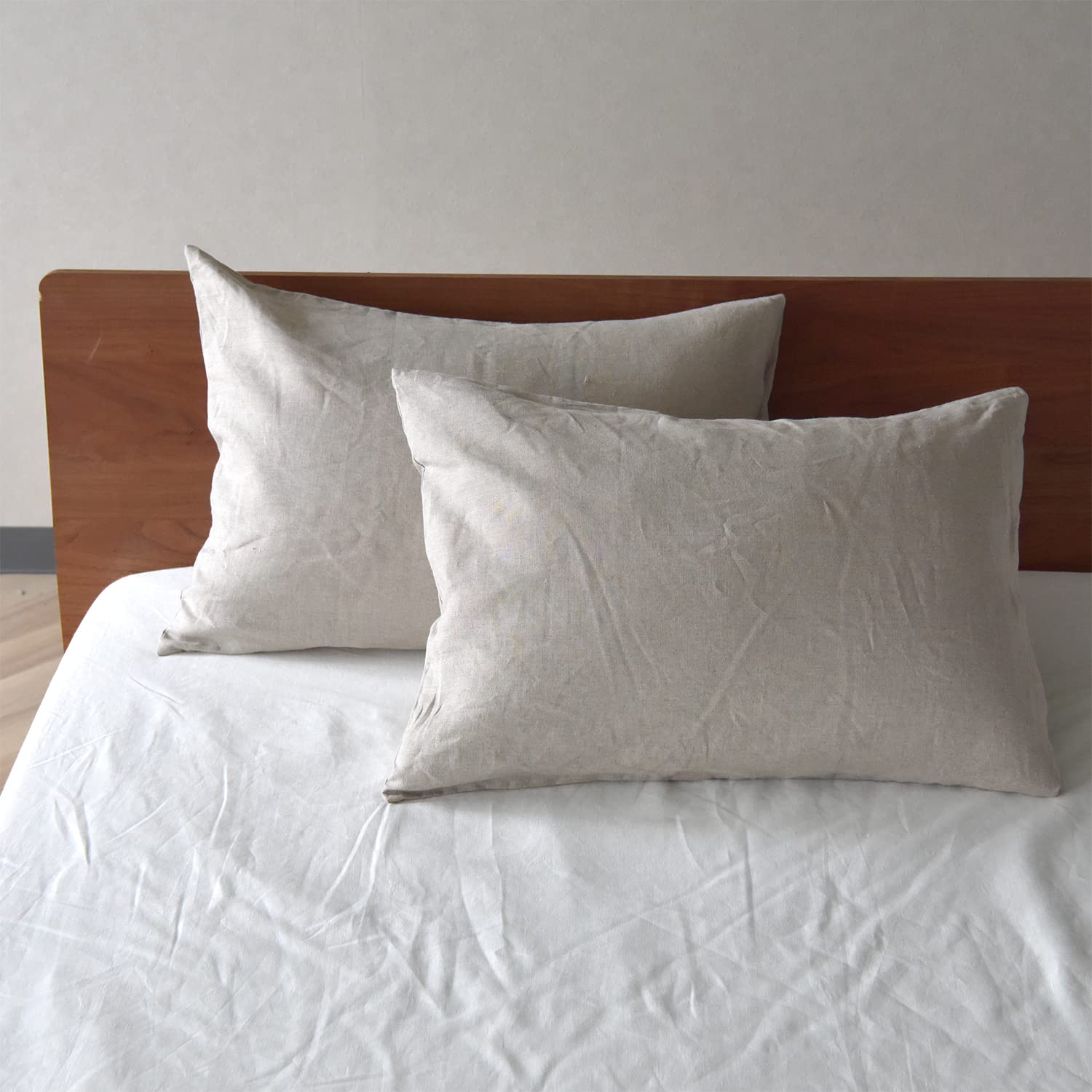 

Sleep Tailor Lino Set of Made in Fits 43x63cm Odor Nordic Envelope Closure Beige x Pillowcases, 2, Japan, 100% Linen, Pillows, Antibacterial,