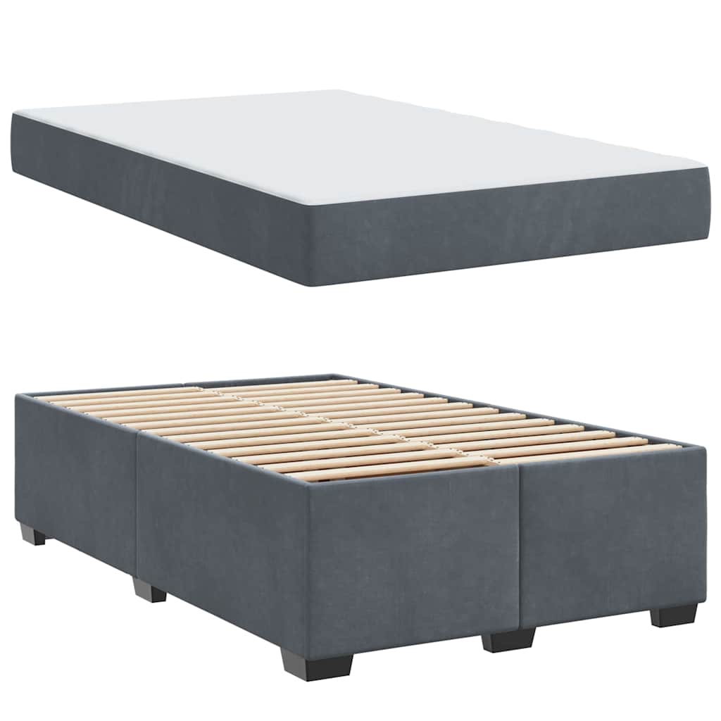 Bed Frame with Mattress Dark Gray 120 X 190 Cm Fabric
