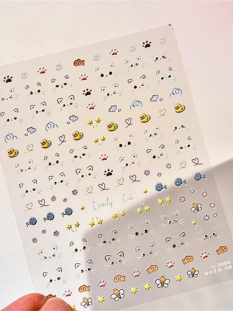 1Pcs 5D Nail Stickers Cartoon Jelly Mushroom Rabbit Nail Art Sticker Nail Decoration Slider Decal Adhesive Transfer Part