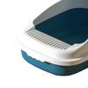 Cat Litter Tray Semi Enclosed 12L Capacity 19x13x7.5inch Multifunctional Detachable Anti Splashing