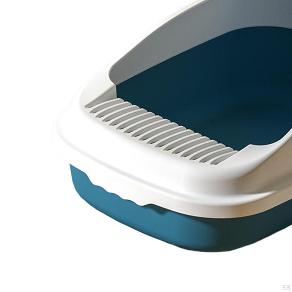 Cat Litter Tray Semi Enclosed 12L Capacity 19x13x7.5inch Multifunctional Detachable Anti Splashing