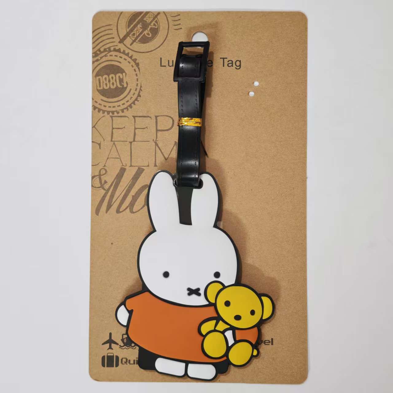 Miffy Rabbit PVC Luggage Tag – Cute Cartoon Suitcase & Bag Accessory