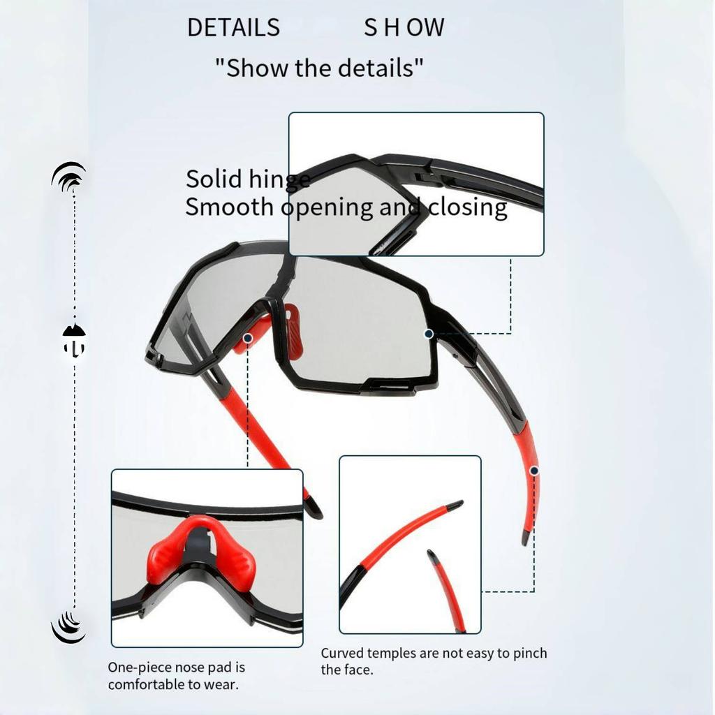 A Pair Of New Color-Changing Cycling Sunglasses Outdoor Conjoined Large-Frame Colorful Sunglasses Trend Full-Frame Goggles New L