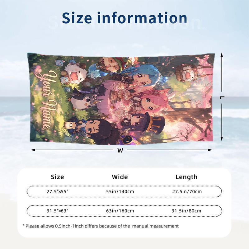 Beach Towel Custom Name Text, Quick Dry Large Towel For Beach HomeLeague of Legends