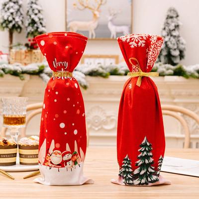 Weihnachten Ältere Rotweinflaschen Set Feiertags-Tischdekoration für Restaurant Bedrucktes Weinset
