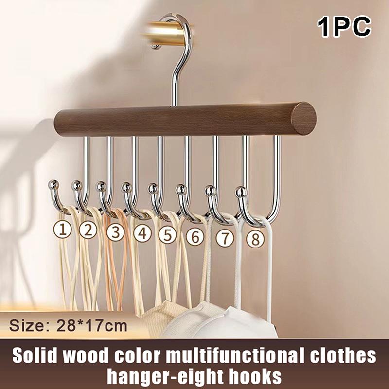#1/2PCS Versatile Wooden Hat Organizer Rack With Hooks Caps Belts Ties Storage Space-Saving Home Retail Display Clothes Storage
