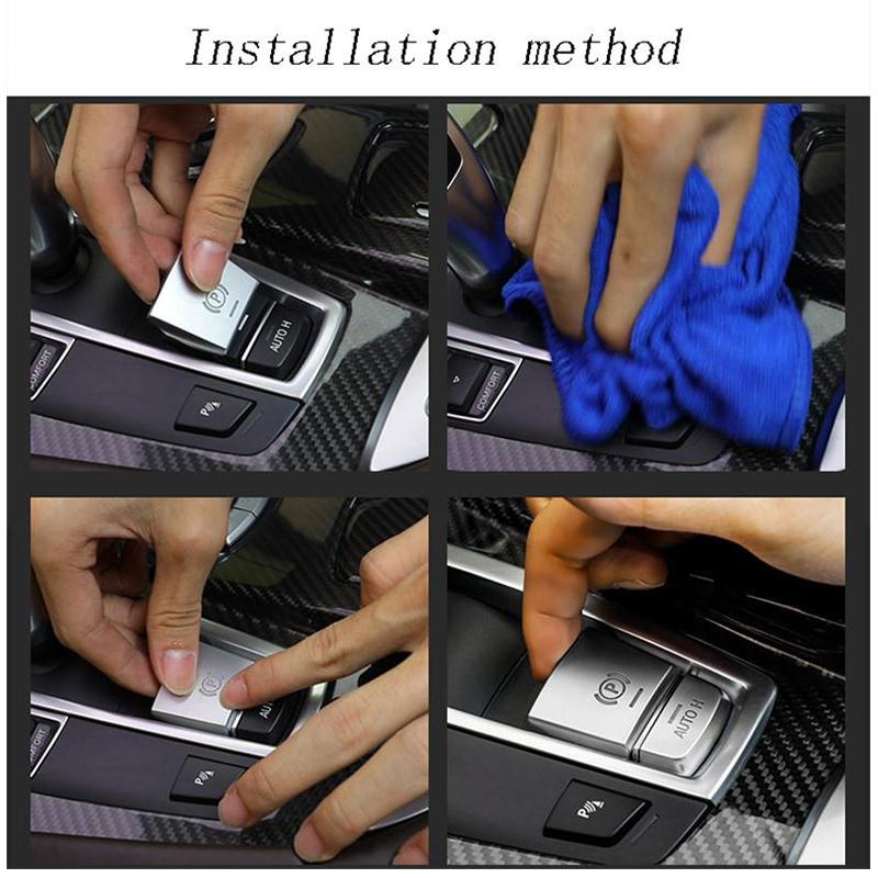 Auto Styling Zentrale Handbremse H-Taste Abdeckung Metall Aufkleber Trim Für BMW 5/6/7 Serie F10 GT F07 X3 f25 x4 F26 X5X6