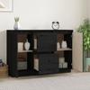 814313 vidaXL Buffet Noir 111x34x75 cm Bois massif de pin