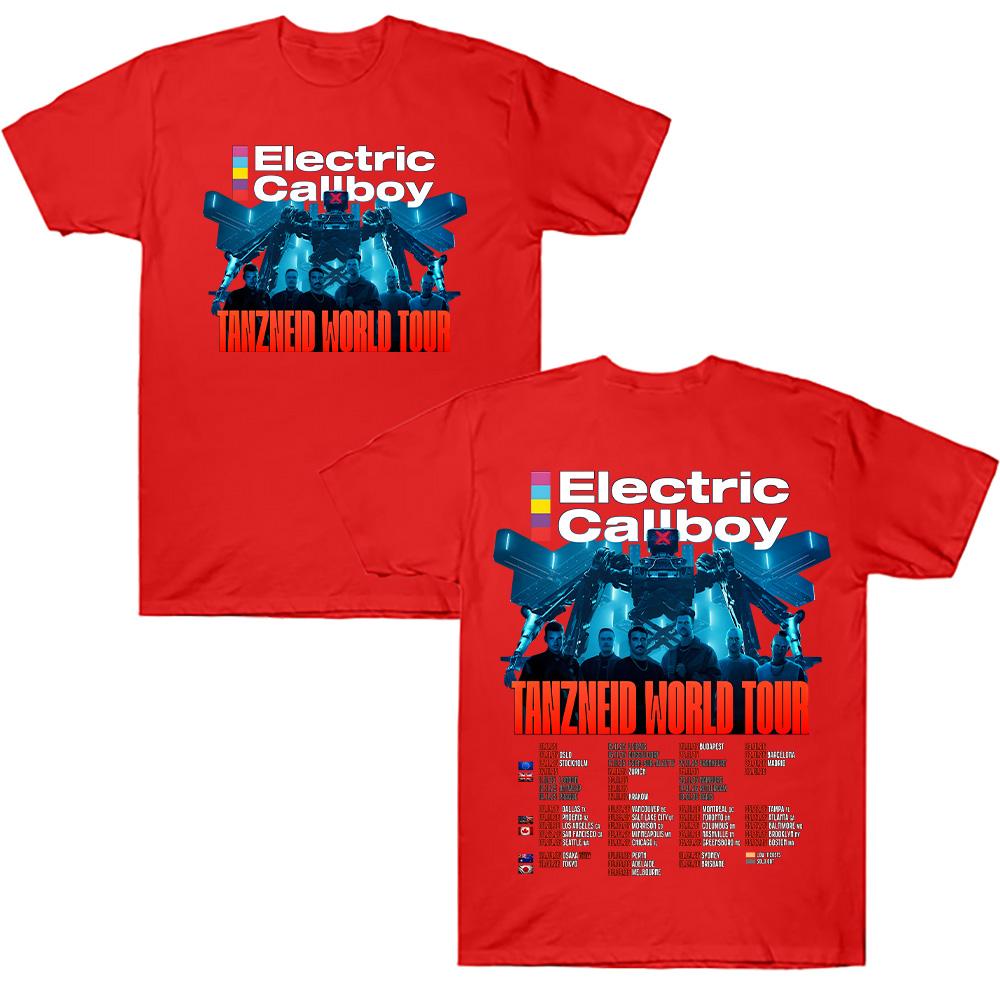 

Electric Callboy Tanzneid World Tour Футболки Унісекс Бавовняні Футболки Повсякденні Дихаючі з Принтом Круглий Виріз Короткий Рукав Футболки Панк M