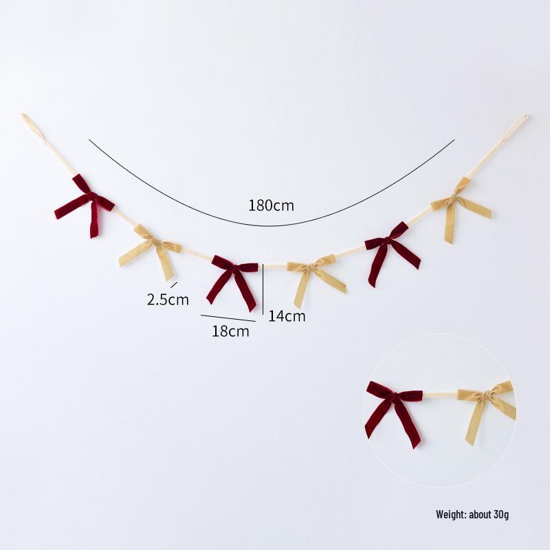 NUCHI Velvet Bow Christmas & Birthday Party Banner Hanging Ornaments
