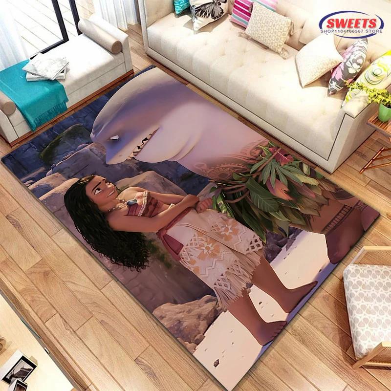 Disney Moana Cartoon Carpet New Release! Bedroom Living Room Bed Mat, Non-slip Exquisite Home Decor, Durable Washable Rug