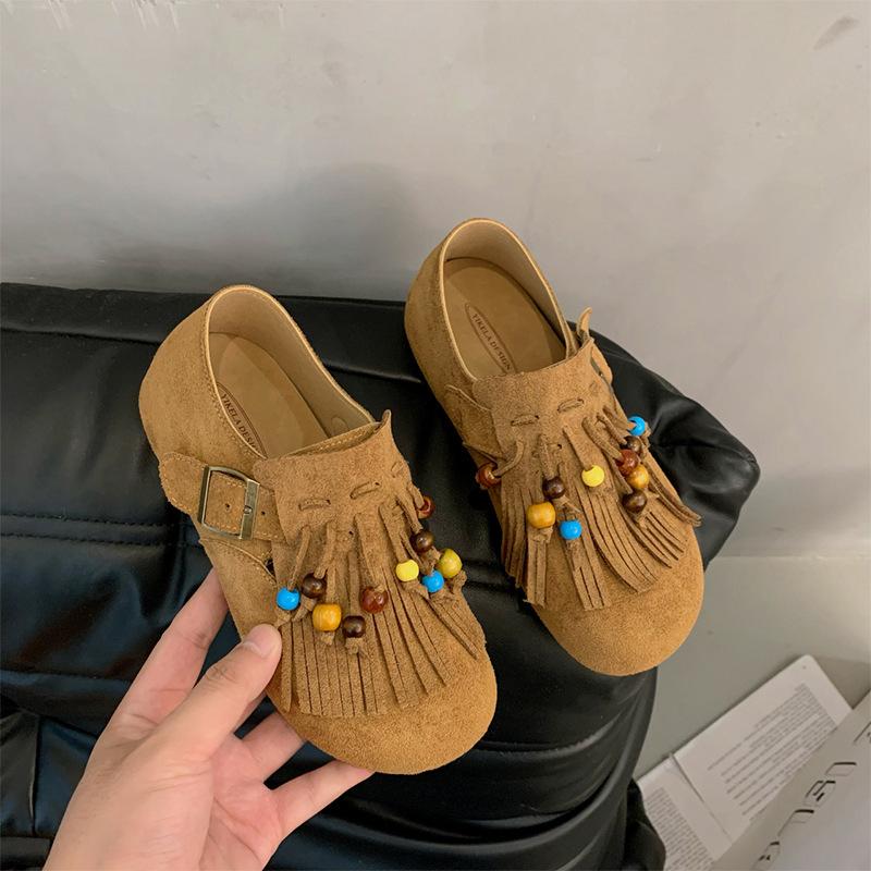 

Retro beaded tassel all-inclusive Birkenstocks women s 2025 new autumn one-pedal loafers casual Birkenstocks 40