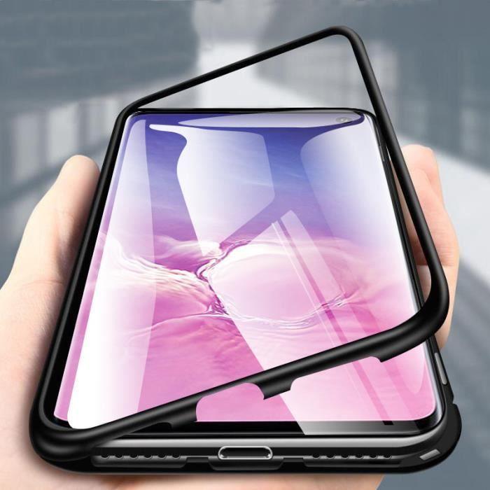 Case - Samsung - Galaxy S10 - Tempered Glass - Transparent Black - Magnetic
