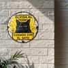 Vintage Beware of Cat Metal Sign Distressed Aluminum Plaque Halloween Home Decor
