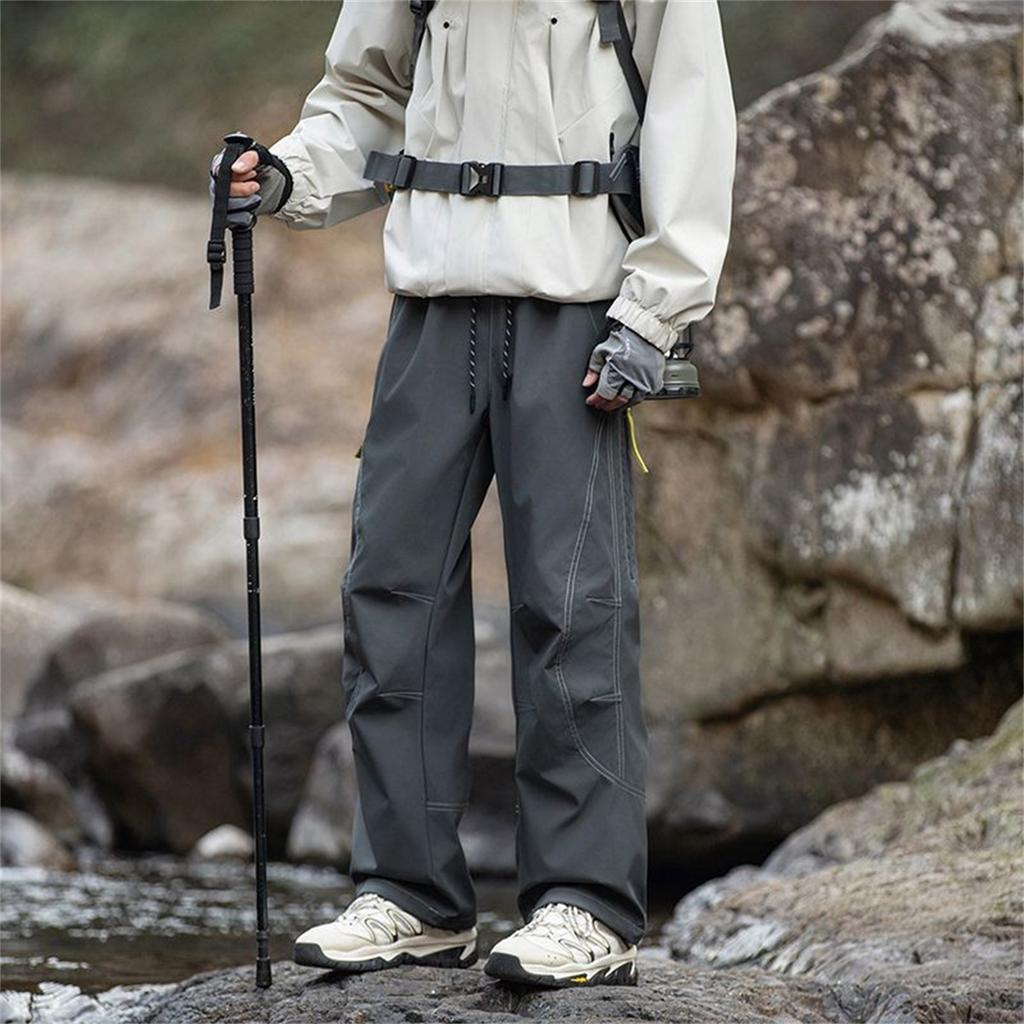 Outdoor Soft Shell Charging Pants Men's and Women's Three-proof Quick-drying Paratrooper Pants Loose Hiking Overalls