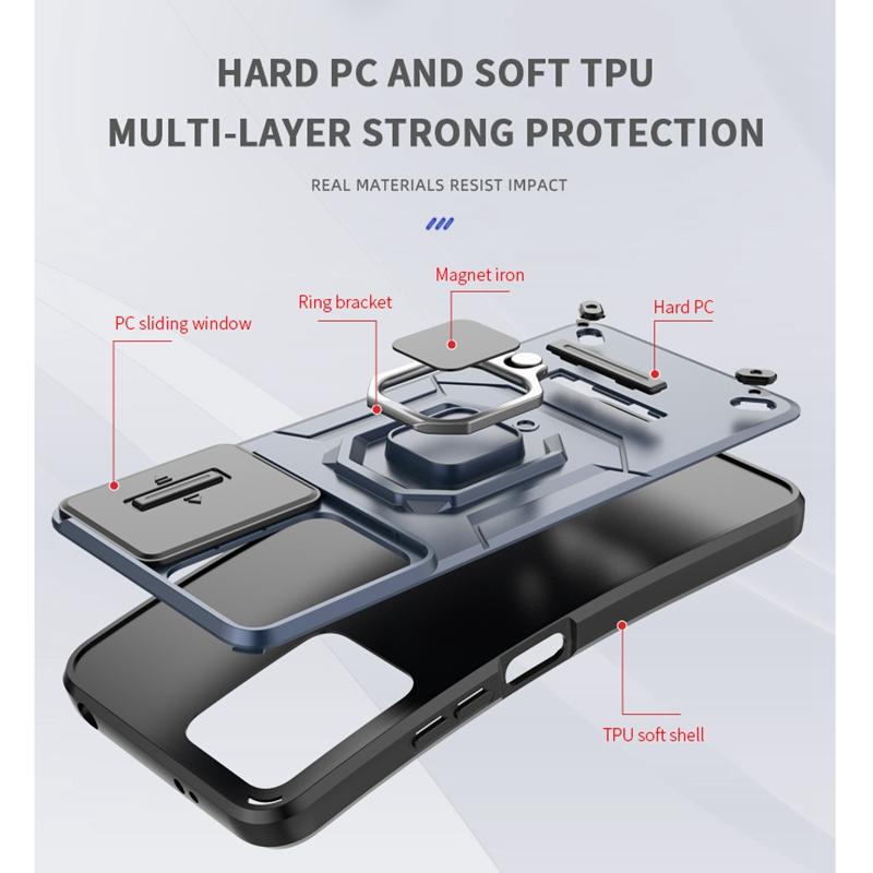 Funda Armor para Redmi Note 13 Pro 5G Note 12 12S Xiaomi 13T Poco X6 X5 Funda Protectora Soporte Magnético de Anillo Funda de Protección Completa Business