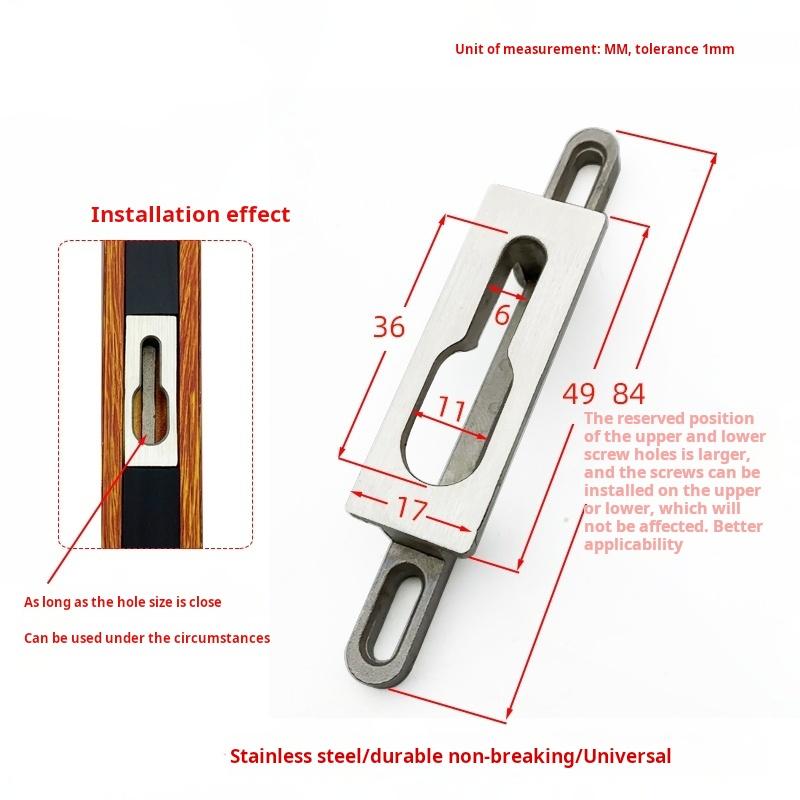 Aluminum Alloy Kitchen Balcony Sliding Buckle Lock Seat Screw Sliding Window Lock Seat Lock Nail Accessories