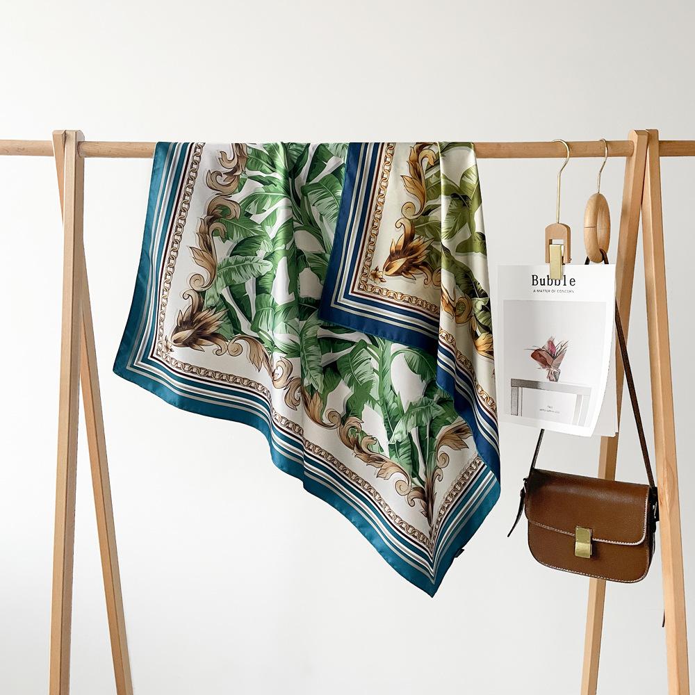 90*90Cm Square Scarf Twill Cotton Feeling Women Head Shawls And Wraps Luxury Print Neck Scarves Hijab Bandana Pashmina