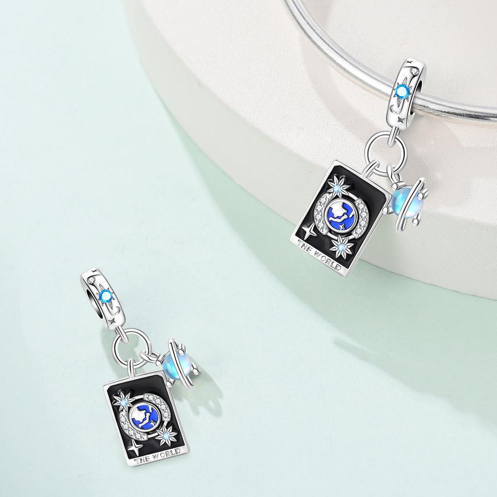 Mystical Vintage Tarot Theme Handmade Pendant Bracelet Bead Jewelry Set