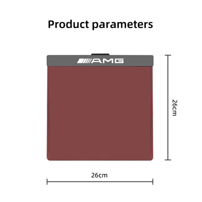 Car Garbage Bag LED Waterproof Magnetic Adsorption Leather Storage Pocket Accessories Car Decal For Mercedes Benz AMG W214 W205