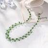 Exquisite Forest Necklace with Micro Pave Diamonds and Simulated Green Tourmaline Gemstones for Women