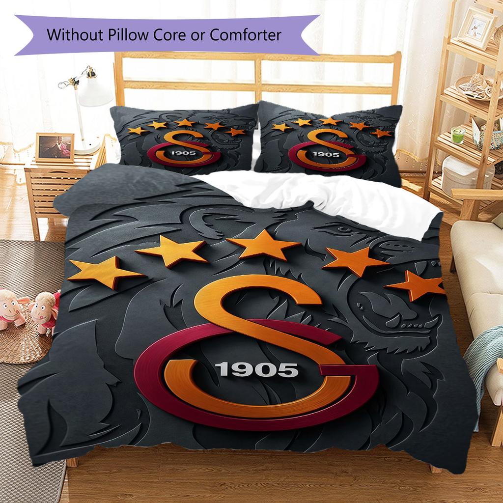 Galatasaray Bedding Quilt Set Quilt Cover Pillowcase Home Decoration Birthday Gift (1 * Duvet Cover + 2 * Pillowcase, Without Core)