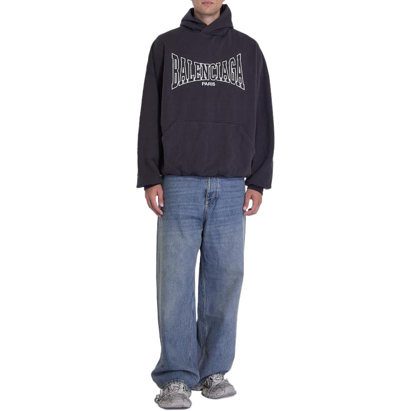 Balenciaga Paris Logo Printed Hoodie 803265TRVH68190