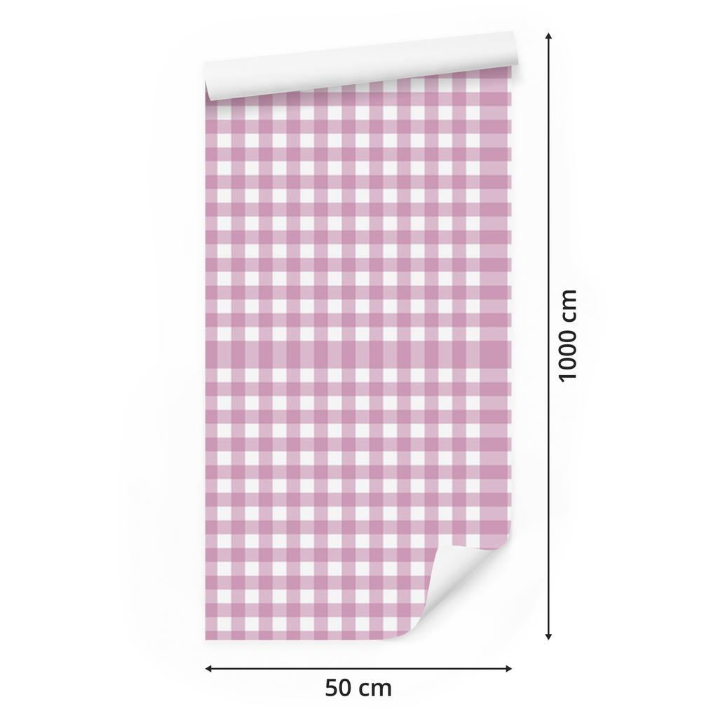 Wallpaper Fabric Pattern Powder Pink and White for Living Room and Bedroom 50x1000