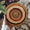 2D Flat, 1pc Round Aluminum Sign In 2D Style, Showcasing Circular Wooden Ring Artwork, Perfect for Cabin, Farmhouse, Living Room, Patio, Garden