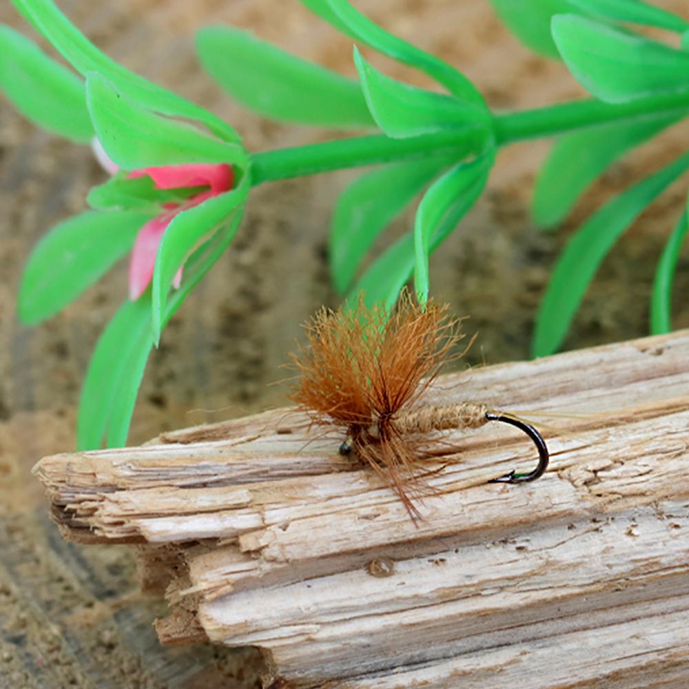 6PCS Elk Hair Caddis Dry Fly, High Floating Trout Fishing Flies, Artificial Insect Bait for River & Stream Fly Fishing