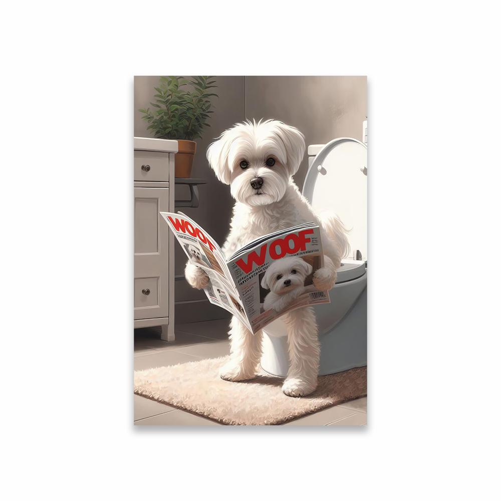Lustige Nette Tierkunst Poster Tier Hund Katze Wandkunst Drucke Lustige Badezimmer Wanddekoration Leinwandbild Moderne Toiletten Dekoration