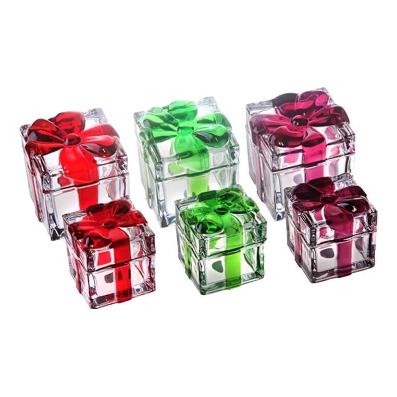 Fleventz Retro Crystal Glass Bow-Knot Candy Jar with Lid