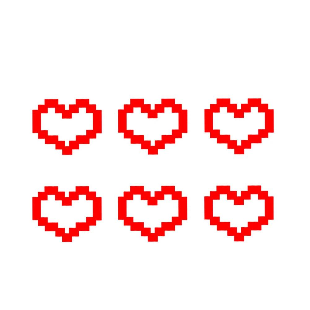 

6 шт. Декор для окна автомобиля водонепроницаемая мозаика сердце любовь сердце наклейка для окна автомобиля ноутбук мотоцикл наклейка красный