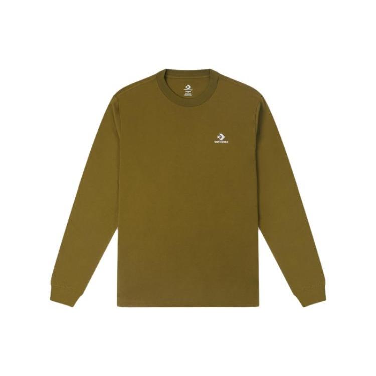 Converse Go-To Embroidered Star Chevron Standard-Fit T-Shirt Asia Sizing Olive Men s 10023872-A10 S