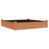 Raised Garden Bed with Liner Brown 120x120x25 cm Solid Fir Wood