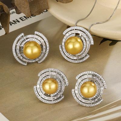 Accessories Imitation Pearl Set Earrings Necklace Ring Nanyang Beads Premium Female Retro