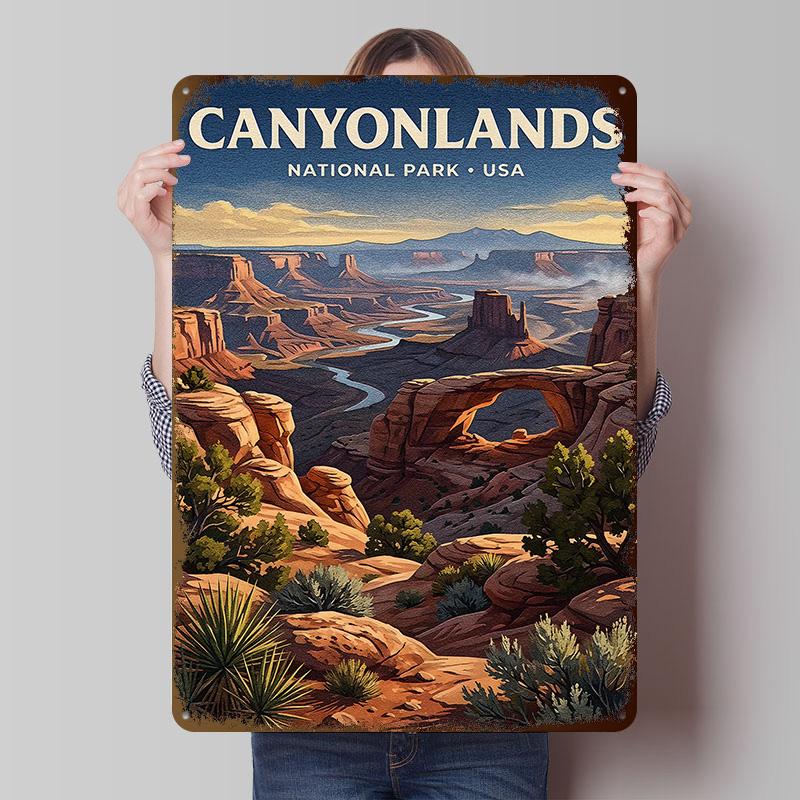 Canyonlands National Park USA Landscape Printing Poster Customized Retro Wall Art Vintage Metal Signs for Room Garage Decoration