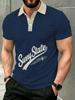 Men'S Outdoor Polo Shirt, Multi-Size Available, Letter Print Fashionable And Comfortable, Men'S Top Suitable for Hiking And Outdoor Leisure, Casual