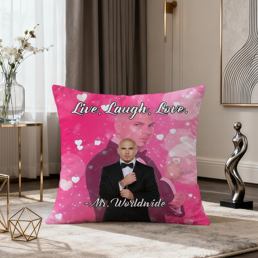 Mr Worldwide Says To Live Laugh Love soft pillow cover Sofa Home Living Room office Decor Protective Covers hogar pillowcase 30x30CM(12x12in)