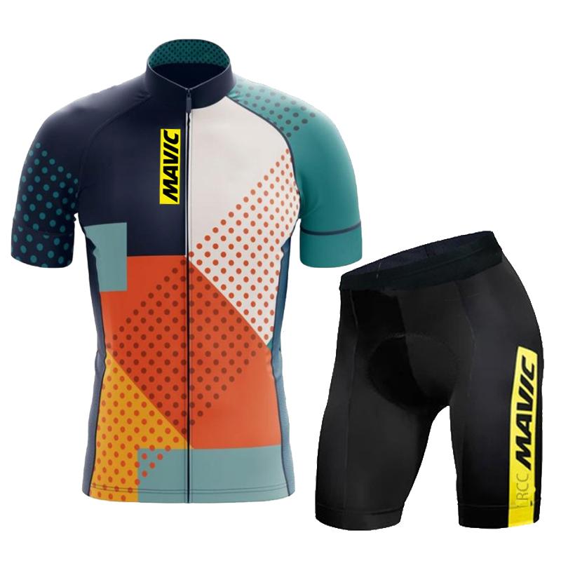 RCC MAVIC Summer Team Summer Cycling Jersey Set Sport Mtb Bicycle Clothing Breathable Short Sleeve Shirt Bike Bib Shorts Ciclism
