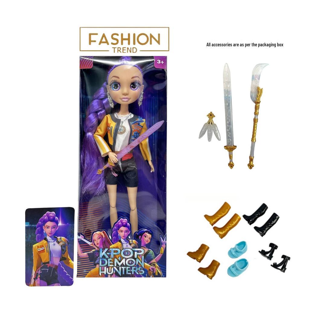 Crossbar KPOP Demon Hunter Girl Rainbow Series 12" Doll with Real Glass Eyes and 12 Joints.