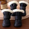 Pet Shoe Thickened Velvet Breathable Durable Anti-Slip Anti-Drop Dog Shoes Winter Boots for Small Dogs Outdoor Walking