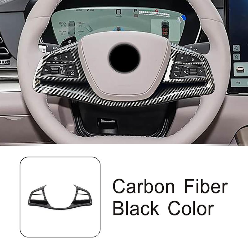 Car Styling Steering Wheel Frame Decoration Cover Trim For BYD Han  Carbon Fiber Color Interior Accessories 1 piece